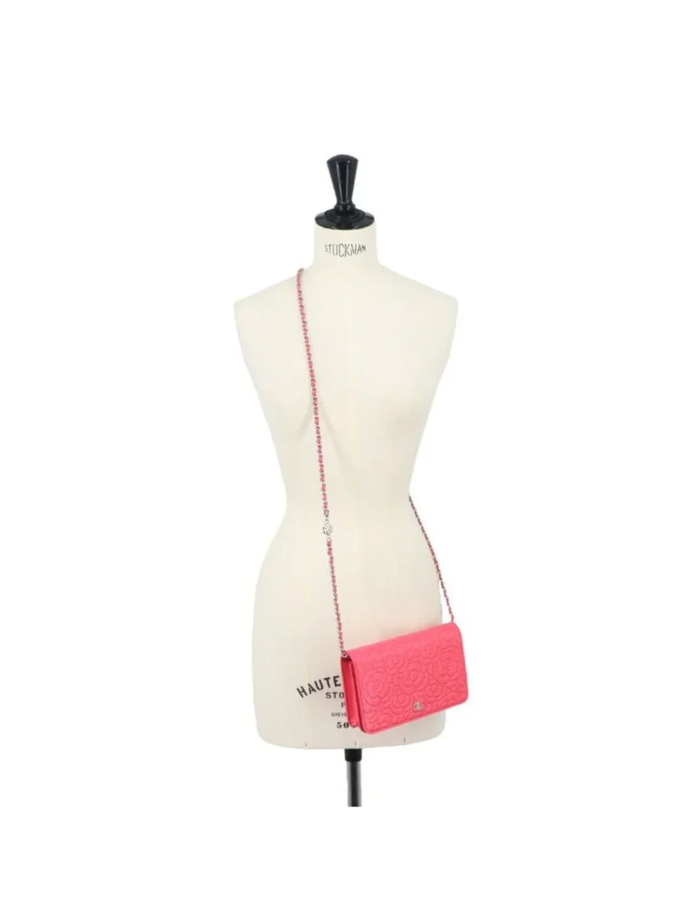 Chanel Camellia Chain Wallet Bifold Leather Pink Shoulder Bag